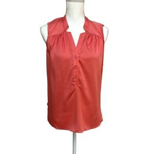Milly Coral Melon Camila Silk Sleeveless Blouse Size 6 Small NWT